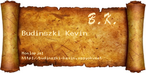 Budinszki Kevin névjegykártya