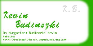 kevin budinszki business card